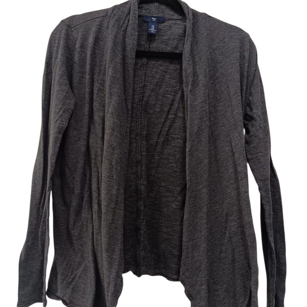 GAP Dark Gray Striped Open Cardigan
